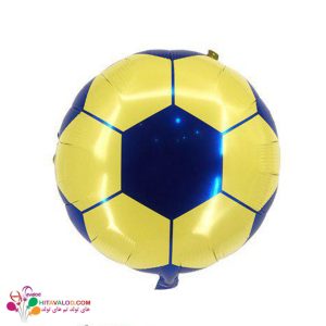 بادکنک فویلی توپ فوتبال آبی و زرد