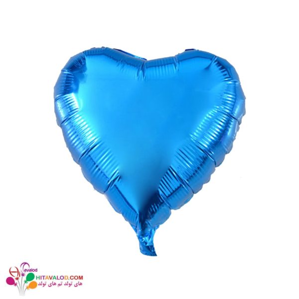 بادکنک قلب فویلی آبی پررنگ